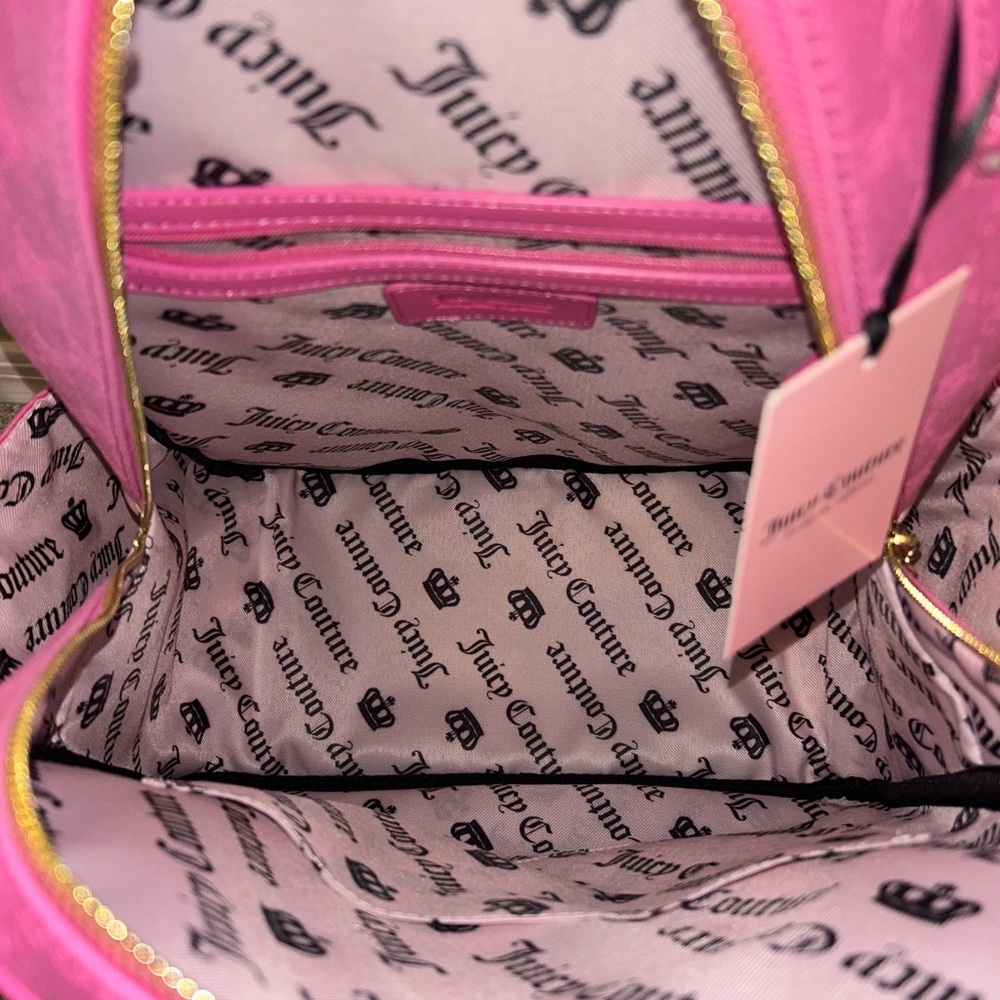 SOLD!! NWT Juicy Couture Large Full Size Pink Lemonade Backpack - Picture 7 of 10